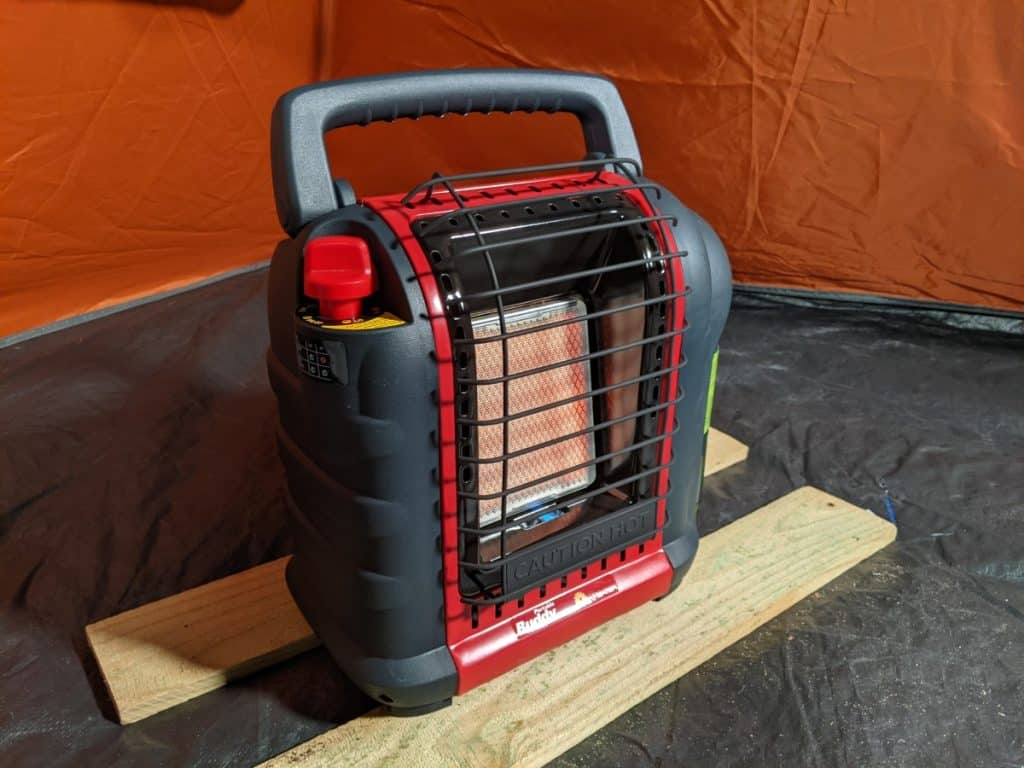 Clear the area with a propane heater in a tent