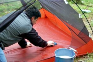 Cleaning a tent to preserve it